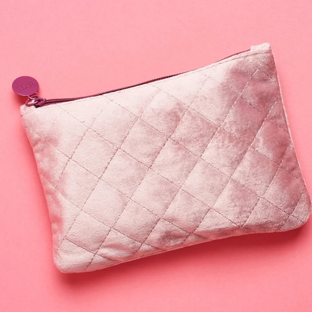 Ipsy Pink Velvet Glam Cosmetic Bag